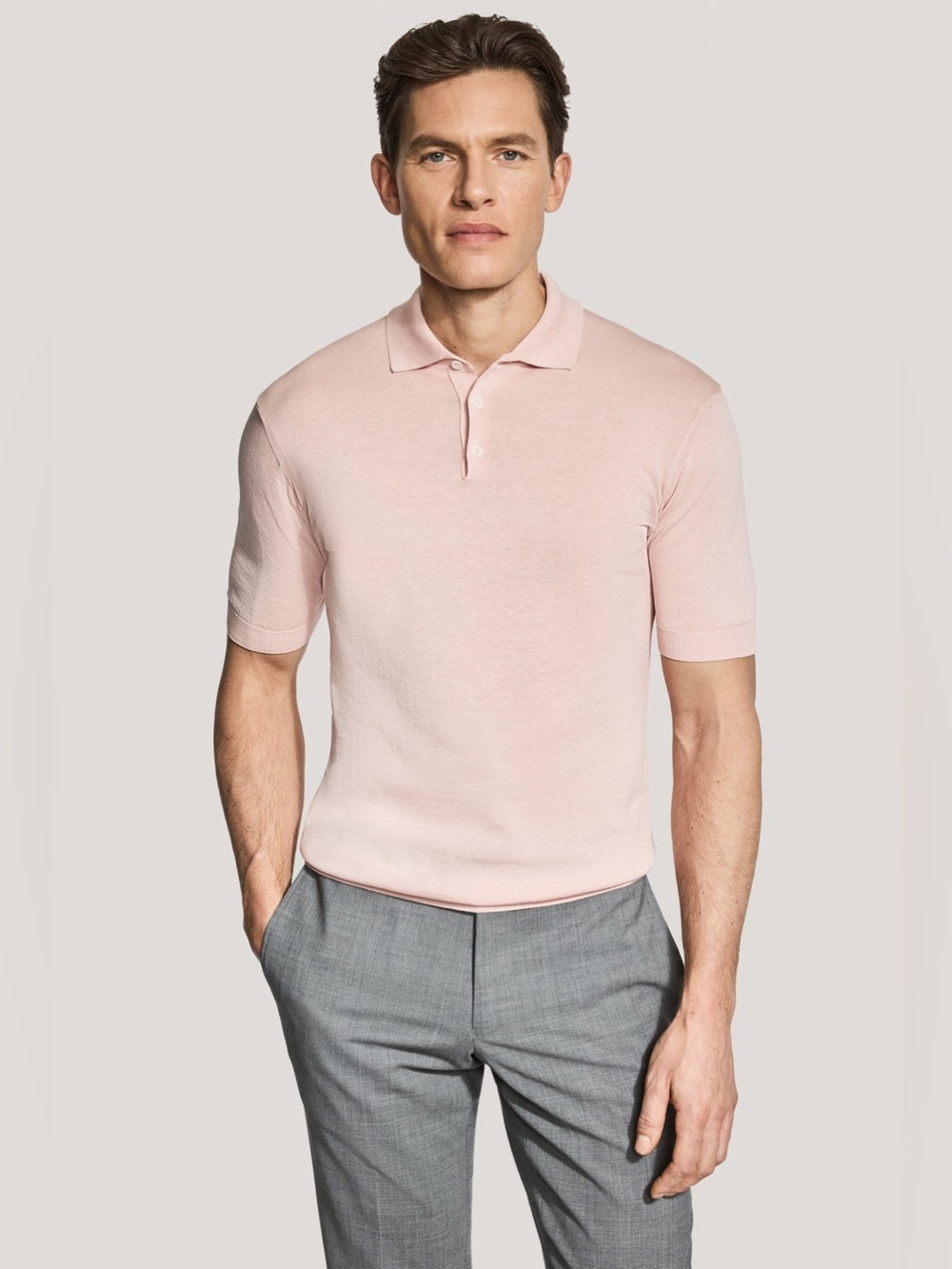 Jack Victor Tupper Pink SetiCo Silk Blend Polo Men’s Polo Size Large